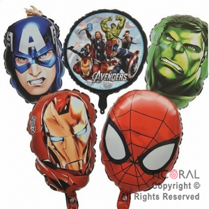 SET DE GLOBOS METALIZADO AVENGERS 5 UNIDADES X 1